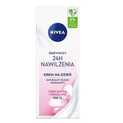 24H Nawilżenia odżywczy krem na dzień cera sucha i wrażliwa SPF15 50ml