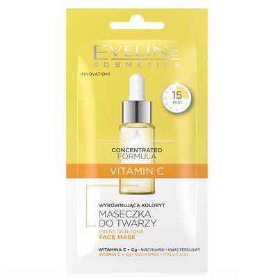 Skoncentrowana formuła wyrównująca koloryt maseczka do twarzy Vitamin C 8ml