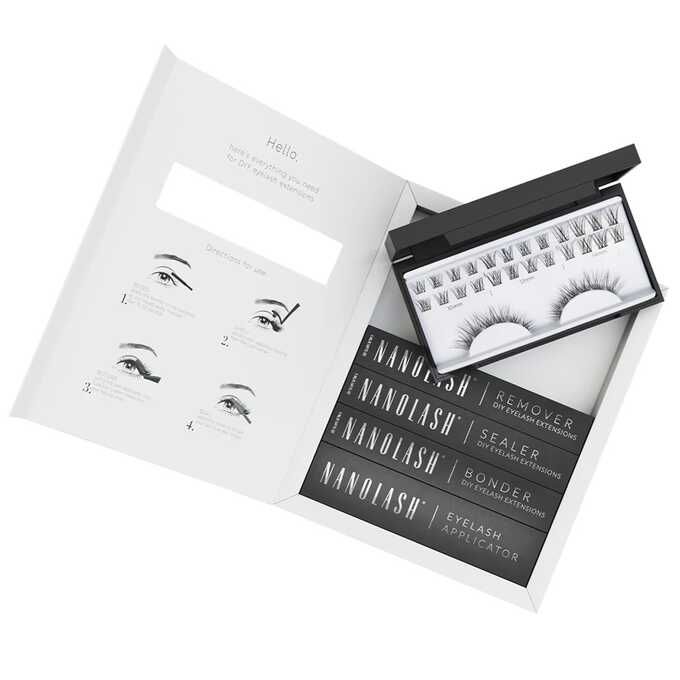 DIY Extensions Starter Kit zestaw sztuczne rzęsy 10.12.14mm Classy 36szt. + bonder do rzęs 5ml + sealer do rzęs 5ml + aplikator do rzęs 1szt. + remover do rzęs 5ml